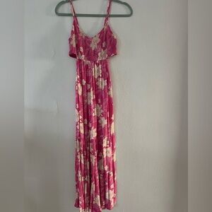 Roxy Pink Floral Maxi Dress
